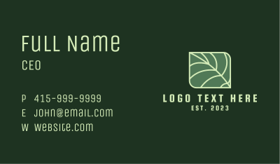 Green Leaf Emblem Business Card Image Preview