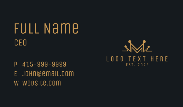 Royal Crown Letter M Business Card Design Image Preview