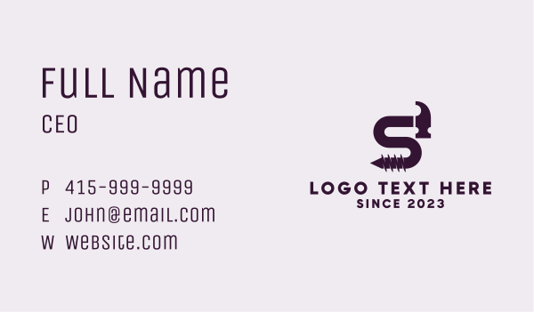 Home Hammer Letter S  Business Card Design Image Preview