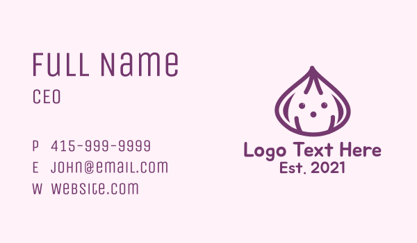 Cute Purple Onion Business Card Design Image Preview