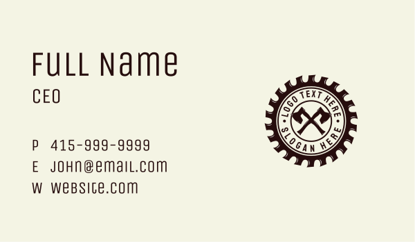 Lumberjack Axe Carpentry Business Card Design Image Preview