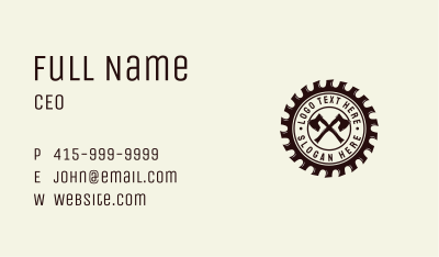 Lumberjack Axe Carpentry Business Card Image Preview