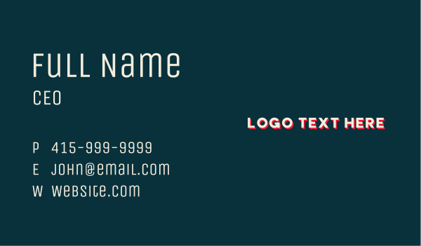 Modern Masculine Wordmark Business Card Design Image Preview