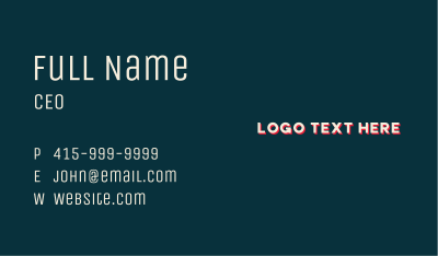 Modern Masculine Wordmark Business Card Image Preview