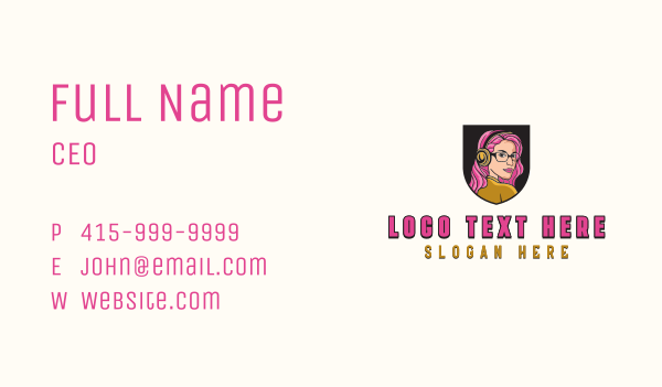 Esports Woman Gamer Business Card Design Image Preview