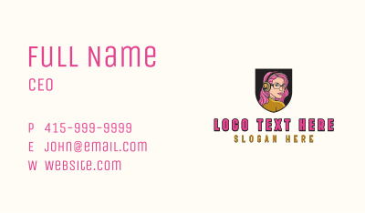 Esports Woman Gamer Business Card Image Preview