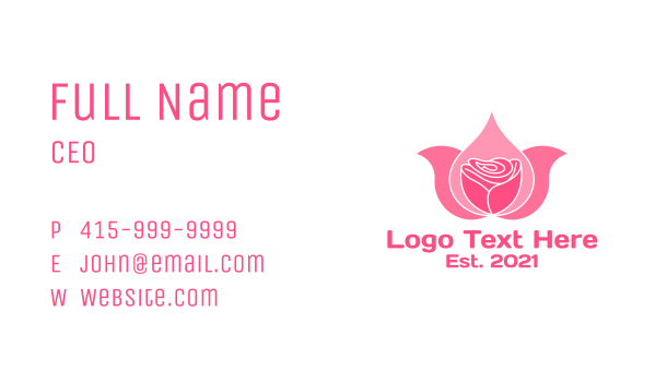 Pink Rose Wellness  Business Card Design Image Preview