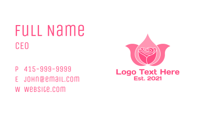 Pink Rose Wellness  Business Card