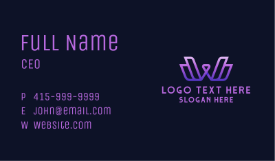 Gradient Creative Letter W  Business Card Image Preview