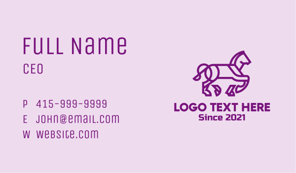 Minimalist Horse Business Card Design Image Preview