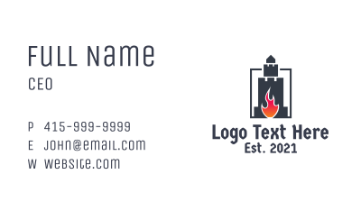 Castle Fortress Flame Business Card Image Preview