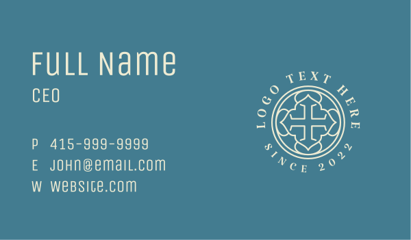 Christian Parish Cross Business Card Design Image Preview