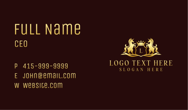  Royal Horse Crest Business Card Design Image Preview