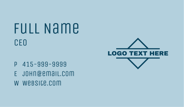 Professional Diamond Wordmark Business Card Design Image Preview