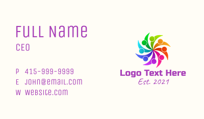 Colorful People Organization Business Card Image Preview