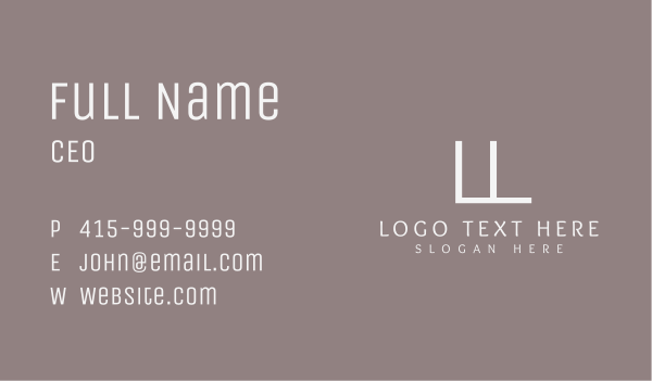 Deluxe Fashion Lettermark Business Card Design Image Preview