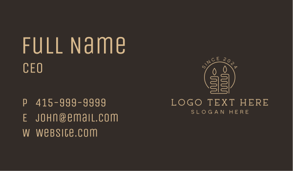 Candle Artisanal Decor Business Card Design Image Preview