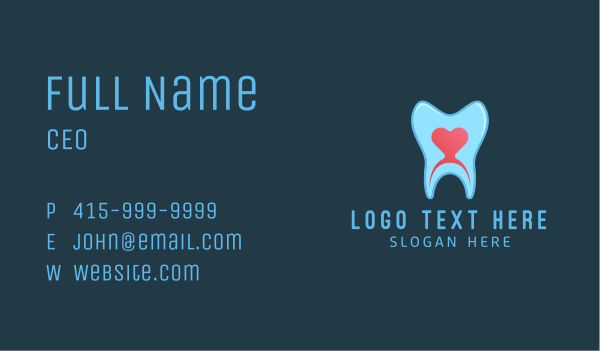 Heart Tooth Treatment Business Card Design Image Preview