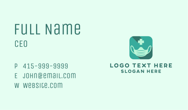 Face Mask Medical App  Business Card Design Image Preview