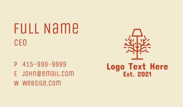 Orange Lamp Decor Business Card Design Image Preview