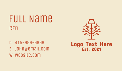 Orange Lamp Decor Business Card Image Preview