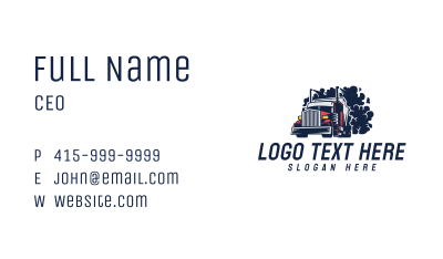 Smoking Truck Delivery Business Card Image Preview