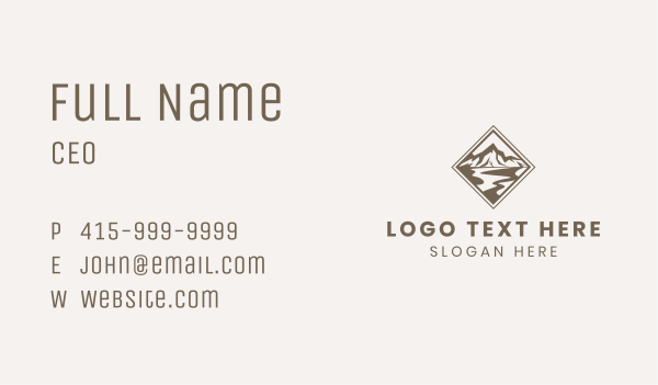 Mountain River Camping Business Card Design Image Preview