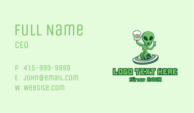 Martian Alien Beer  Business Card Image Preview