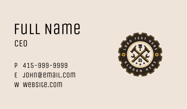 House Carpentry Tools Repair Business Card Design