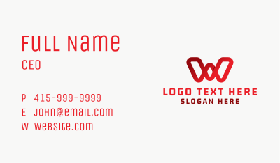 Business Letter W Business Card Image Preview