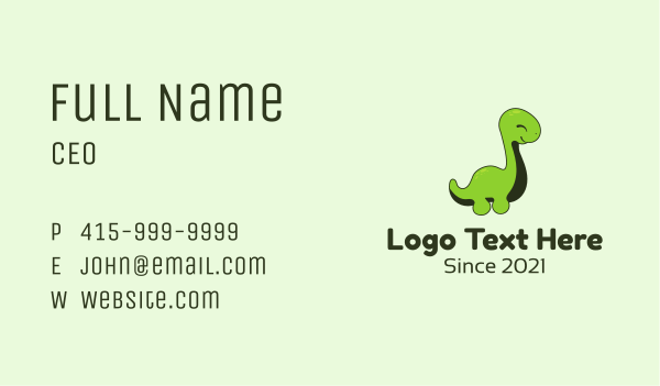Cute Baby Dinosaur Business Card Design Image Preview
