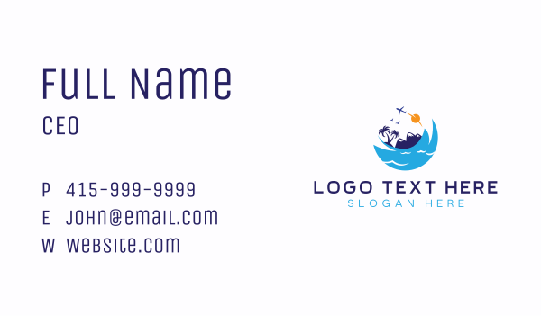 Travel Sea Vacation Business Card Design Image Preview