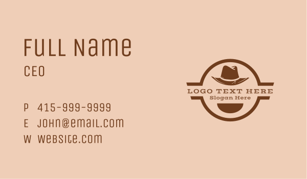 Western Cowboy Hat Business Card Design Image Preview