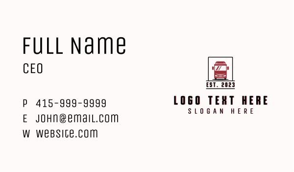 Truck Bus Auto Transport Business Card Design Image Preview