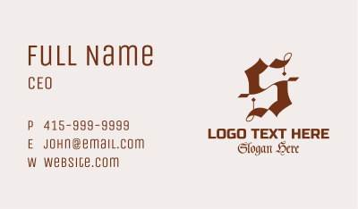 Gothic Typography Letter S Business Card Image Preview
