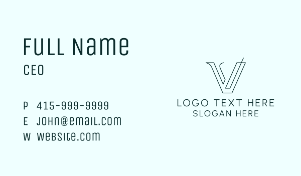 Modern Corporate Letter V  Business Card Design Image Preview
