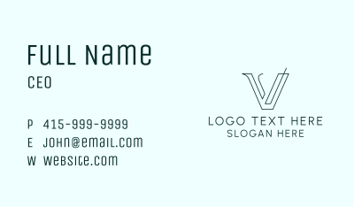 Modern Corporate Letter V  Business Card Image Preview