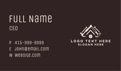 Hammer Roof House Business Card Image Preview