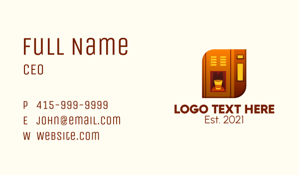 Coffee Vending Machine  Business Card Design Image Preview