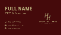 Gold Monogram H & H Business Card Image Preview