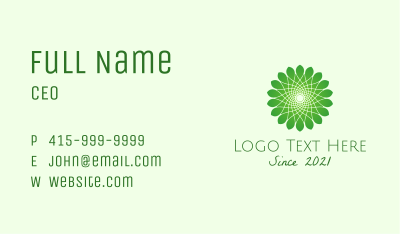 Green Flower Mandala  Business Card Image Preview