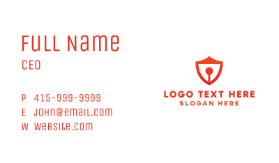 Red Keyhole Shield Business Card Image Preview