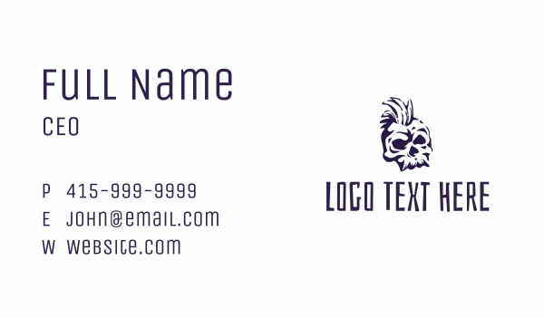 Angry Punk Skull Business Card Design Image Preview