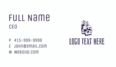 Angry Punk Skull Business Card Image Preview