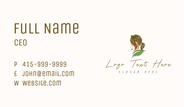 Woman Leaf Spa Business Card Design Image Preview