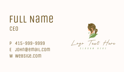 Woman Leaf Spa Business Card Image Preview