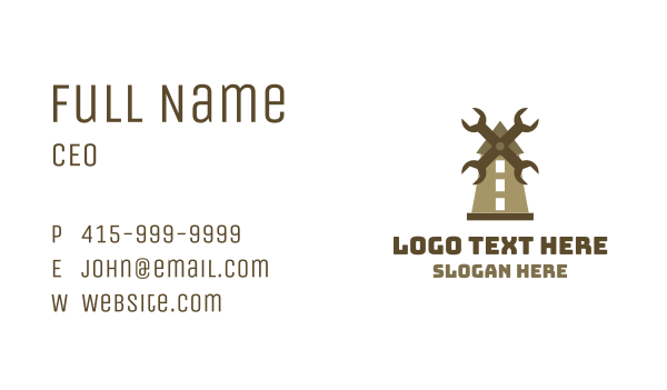 Wrench Mill Business Card Design Image Preview