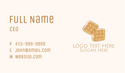Brown Waffle Line Art Business Card Image Preview
