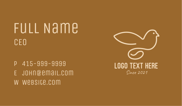 Coffee Bean Dove  Business Card Design Image Preview