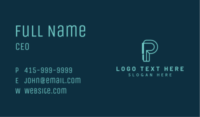 Digital Company Letter P Business Card Image Preview